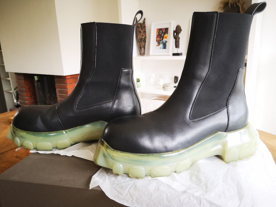 Rick Owens Rick Owens beatle bozo tractor boots translucent sole