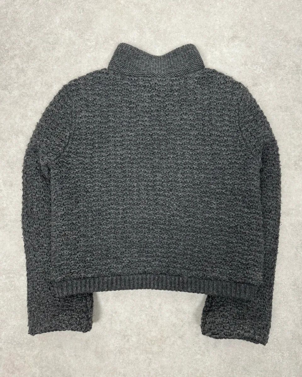 Armani 2000s Armani Grey Waffled Wool Zip-up Sweater Size US S / EU 44-46 / 1 - 8 Thumbnail