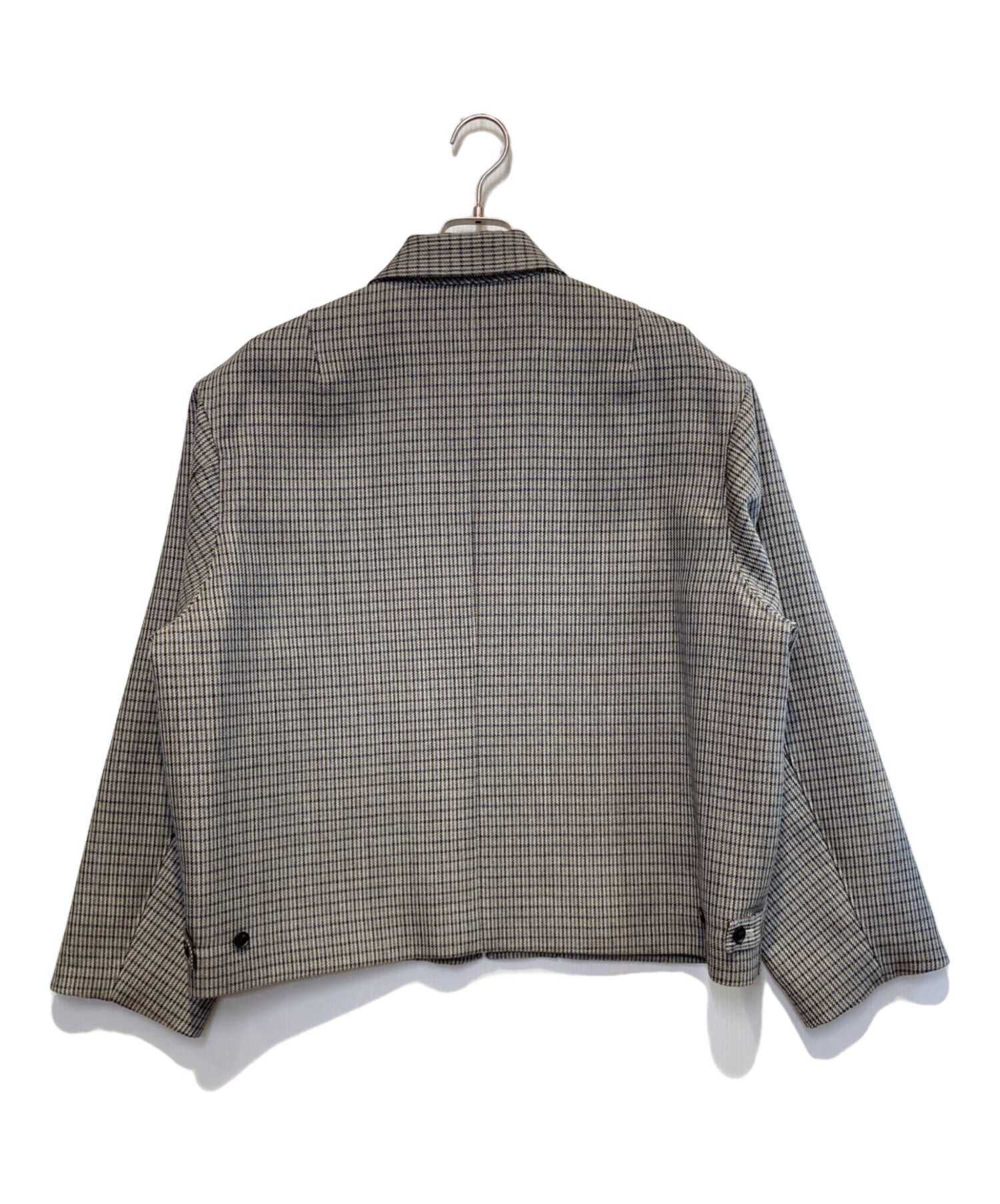 AURALEE DOUBLE FACE CHECK ZIP BLOUSON Gray 4
