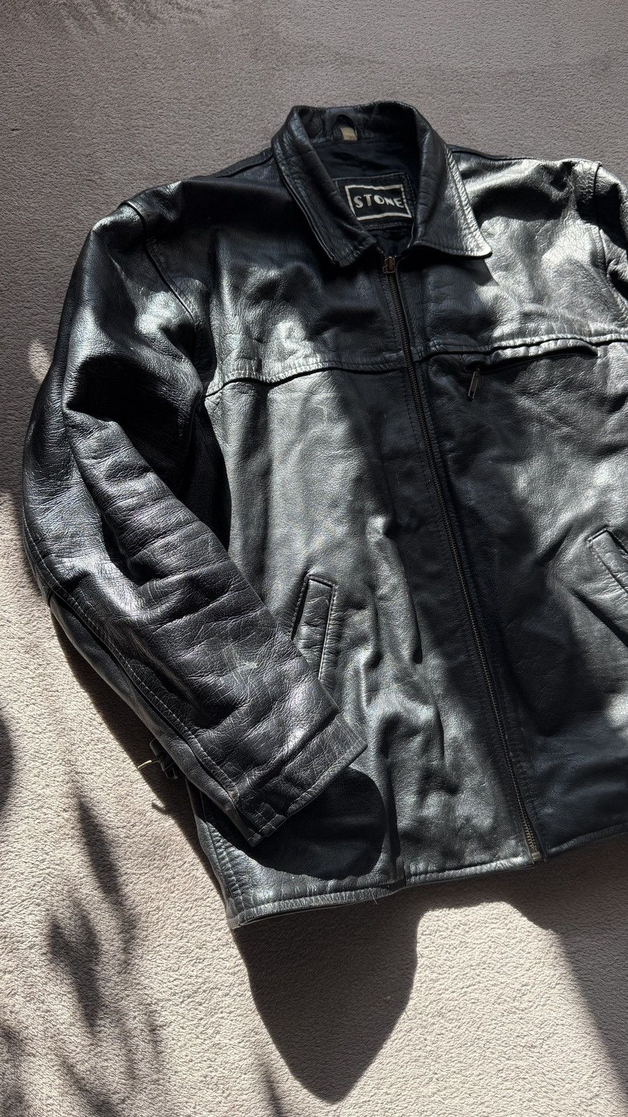 Genuine Leather Y2K Vintage Moto Biker Leather Jacket Grunge schott varsity Size US M / EU 48-50 / 2 - 2 Thumbnail