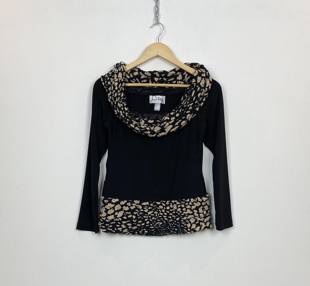 Joseph Ribkoff Joseph Ribkoff Designer Blouse Long Sleeve Top Clamp Neck Size L / US 10 / IT 46 - 1 Thumbnail