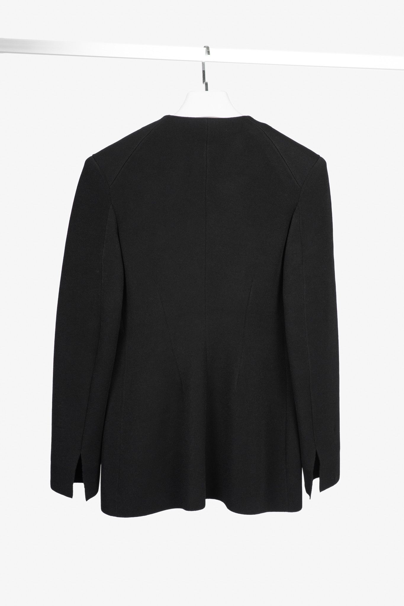 Giorgio Armani Giorgio Armani Black Viscose-Knit Collarless Blazer Size XL / US 12-14 / IT 48-50 - 2 Thumbnail