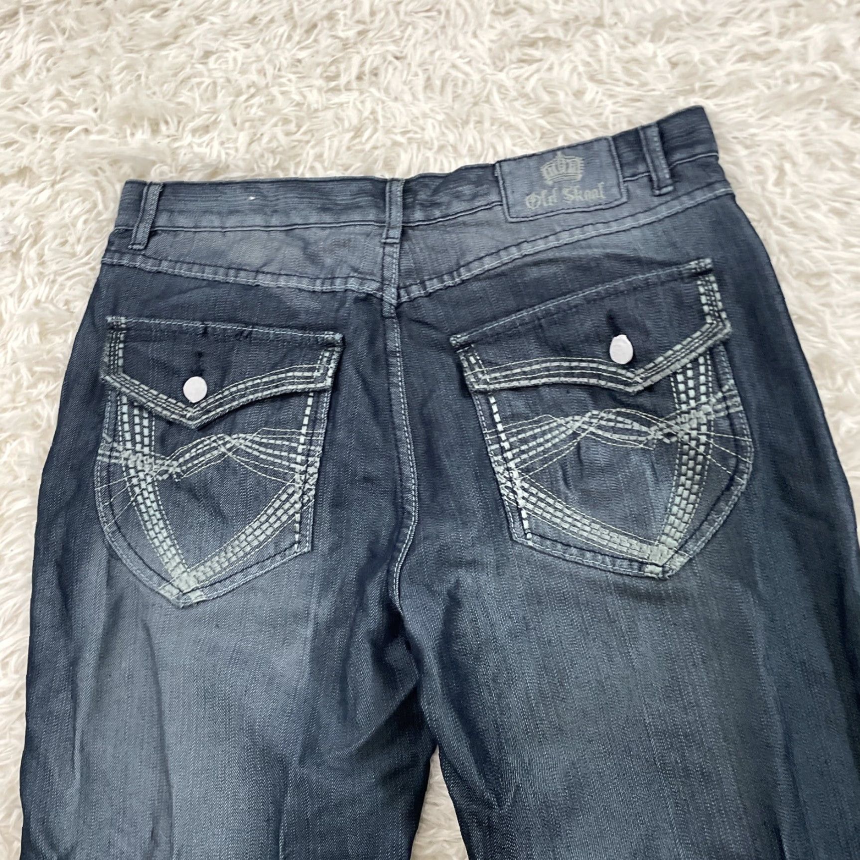 Denime VINTAGE Old Skool Straight Jeans sequin Pocket Adult 34x32 Denim Blue 5-Pocket Design Mens Jeans/Denim Shiny Dark Blue Size US 34 / EU 50 - 2 Thumbnail
