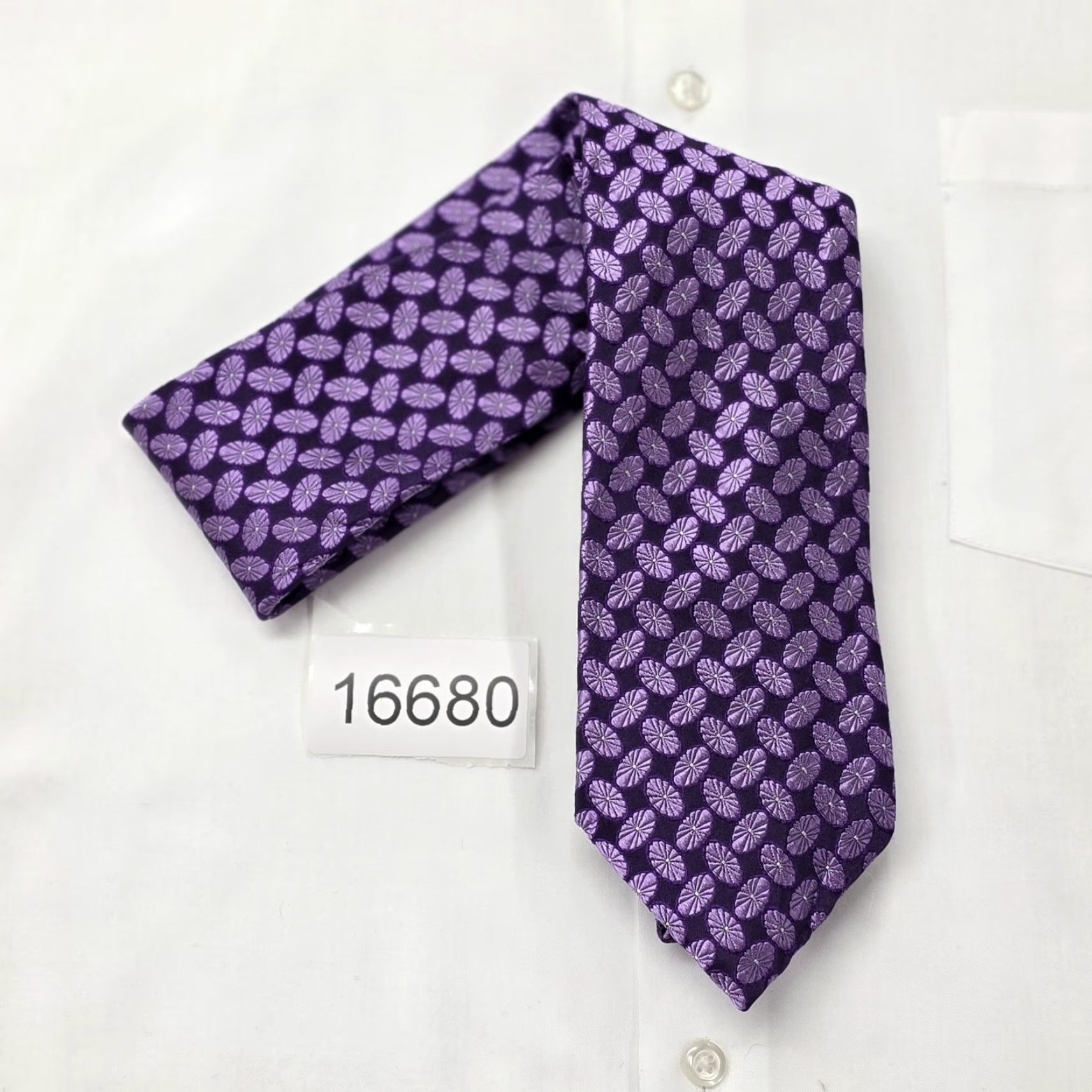 Ike Behar VINTAGE IKE BEHAR Necktie Mens Purple 100% Silk Geometric Preppy EUC Size ONE SIZE - 6 Thumbnail