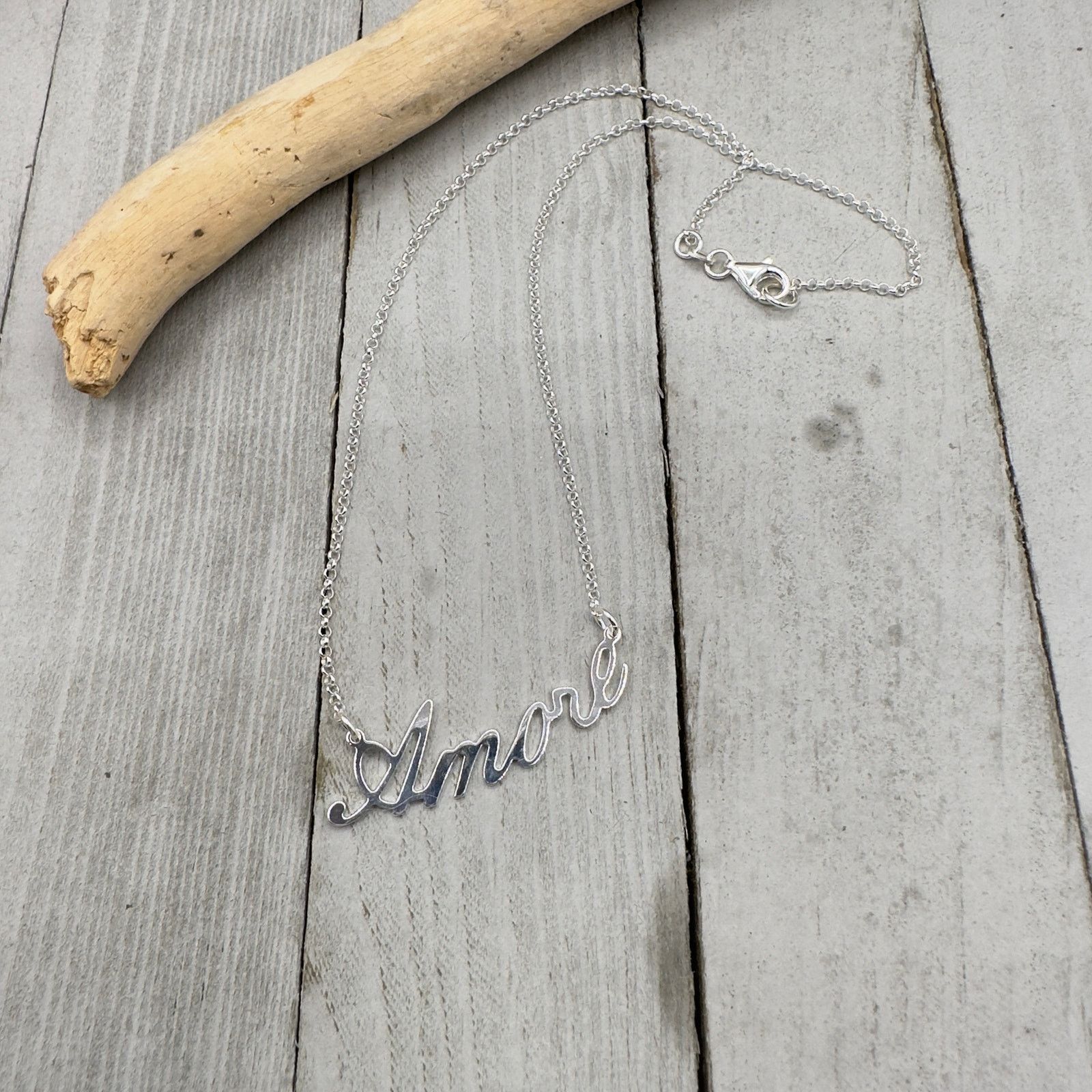 The Unbranded Brand Amore Sterling Silver Necklace Size ONE SIZE - 3 Thumbnail