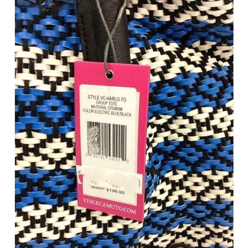 Vince Camuto Vince Camuto Harlo Leather Geometric Woven Travel Tote Bag Size ONE SIZE - 4 Thumbnail