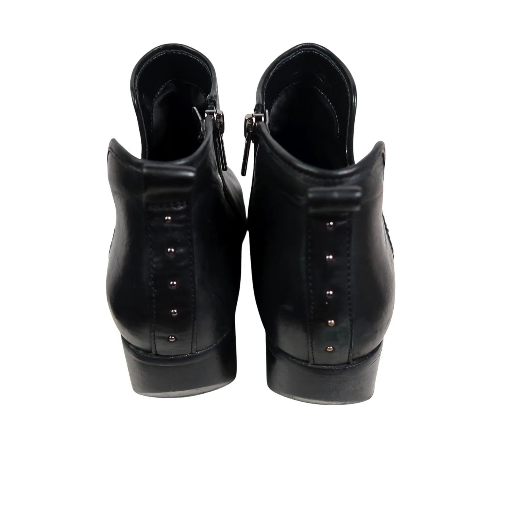 Franco Sarto Franco Sarto Sarto Black Leather Block Heel Ankle Boots Bootie Women 8.5 Leather Zip Low 1.5in Casual Fall Spring- Womens Size US 9 / IT 39 - 5 Thumbnail