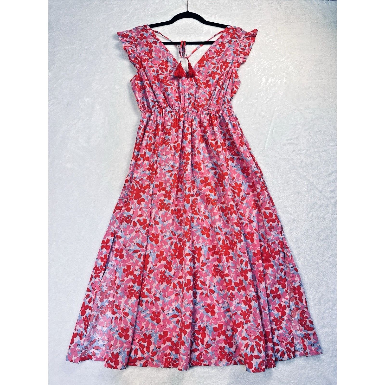 J.Crew J.Crew Tie-Back Floral Midi Beach Dress Sz XS Tropical Pink Size XS / US 0-2 / IT 36-38 - 9 Thumbnail