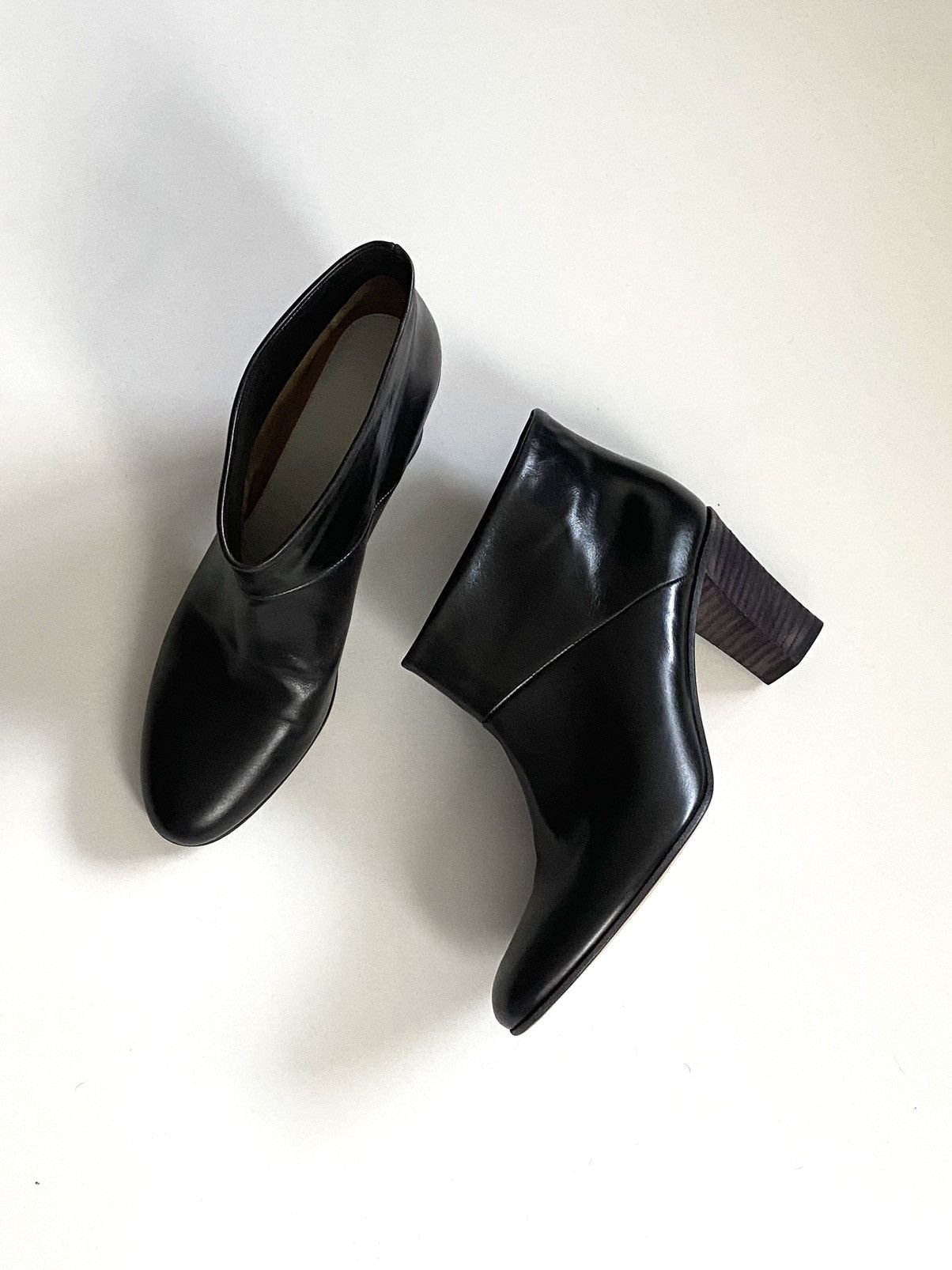 Maison Margiela 🔥Archive Vintage Maison Margiela Black Leather Ankle Boots Size US 11 / IT 41 - 2 Thumbnail