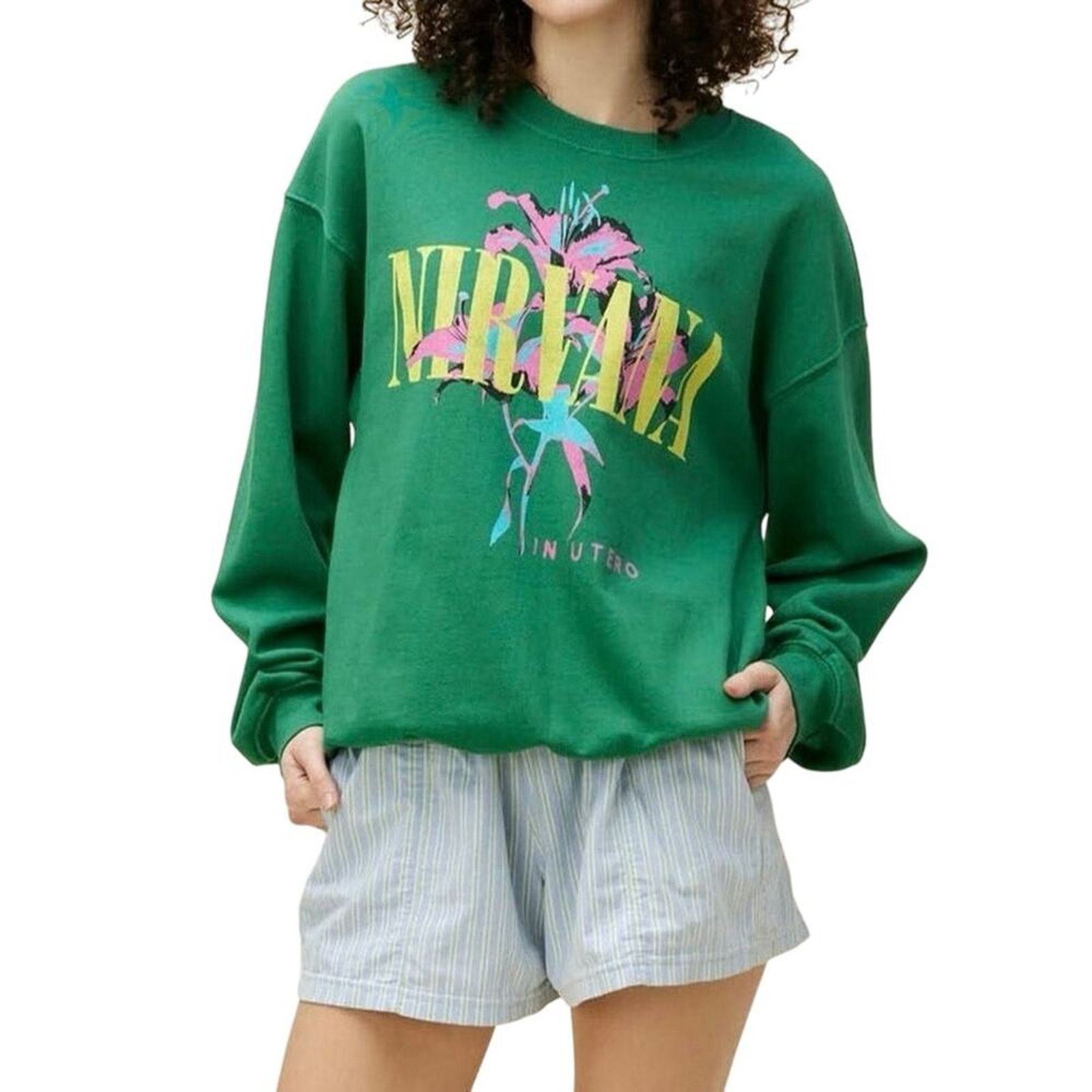 Daydreamer DAYDREAMER Nirvana Lilies Boyfriend Raw Hem Neck Size L New Size S / US 4 / IT 40 - 6 Thumbnail