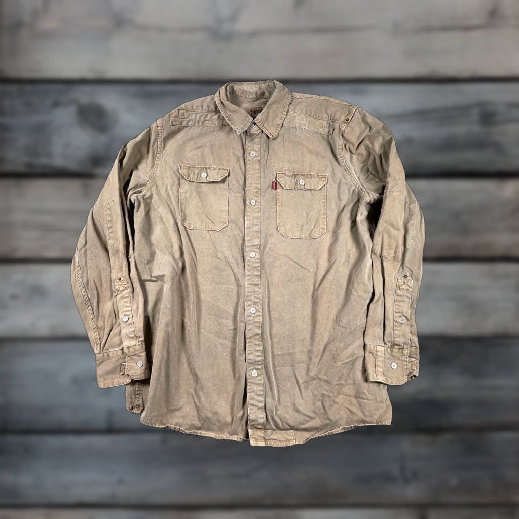 Levi's Levi's Shirt Men Large Brown Twill Heavyweight Oversized Button-Up Workwear Casual Long Sleeve Grunge Retro Mens Size US L / EU 52-54 / 3 - 1 Thumbnail