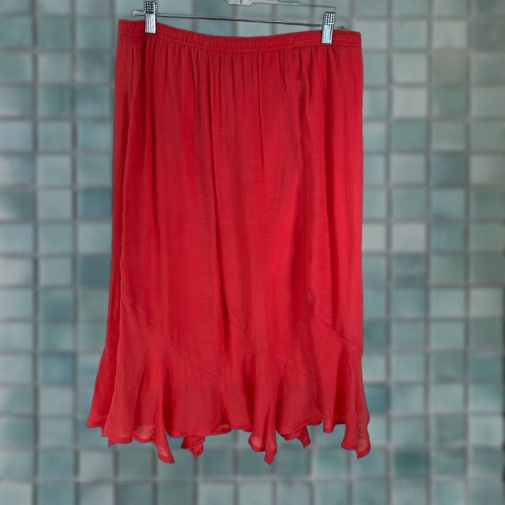 Vintage N Touch Pink Pleated Front Elastic Waist Pull On Flared Skirt Womens PM Size Petite Knee Length Casual Skirt Size 32" / US 10 / IT 46 - 1 Thumbnail