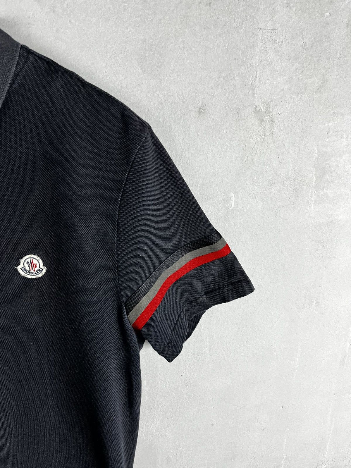 Moncler Moncler Reflective Stripe Navy Polo Tee Size US M / EU 48-50 / 2 - 3 Thumbnail
