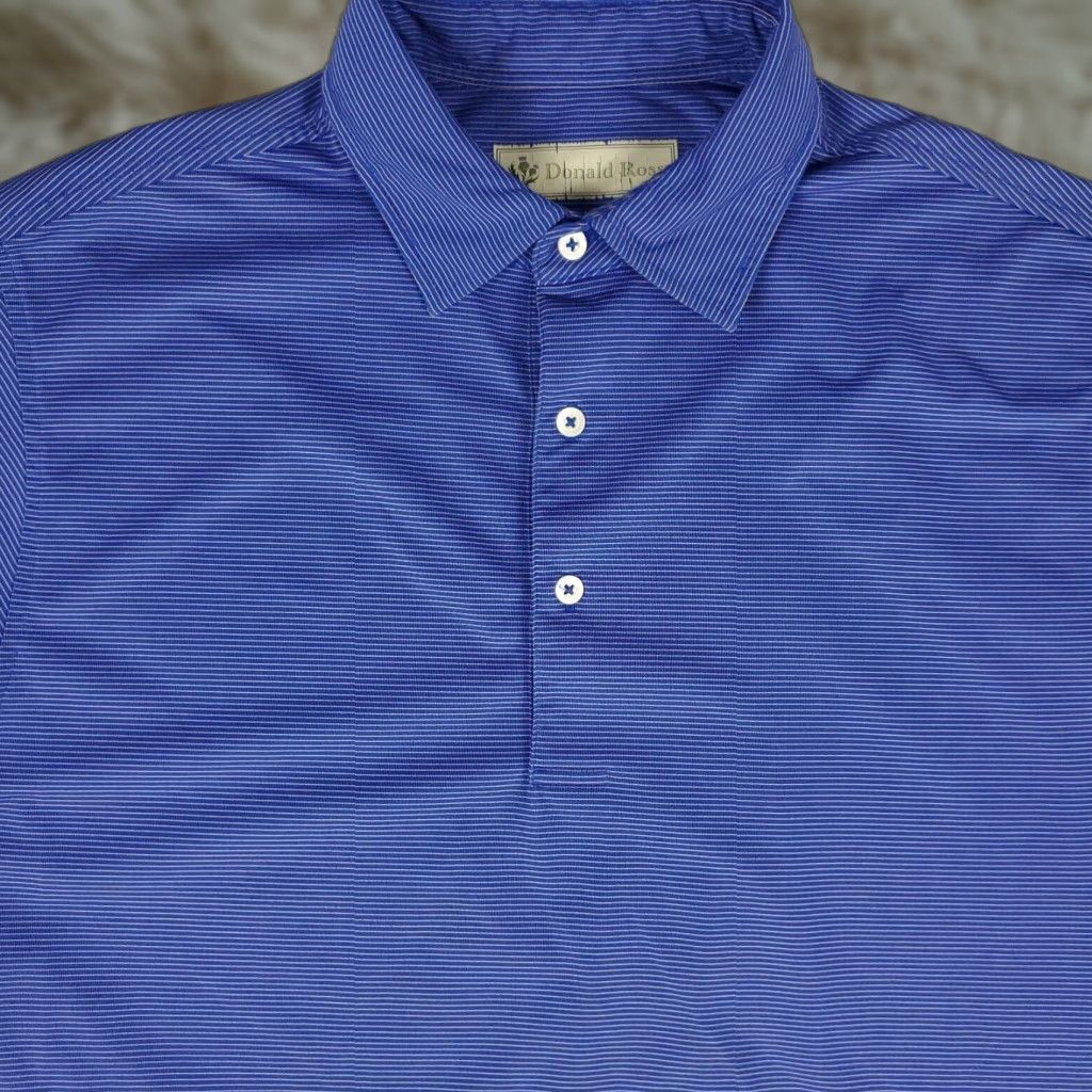 Vintage Donald Ross Polo Shirt Mens Size Medium Blue Striped Golf Short Sleeve Size US M / EU 48-50 / 2 - 1 Thumbnail