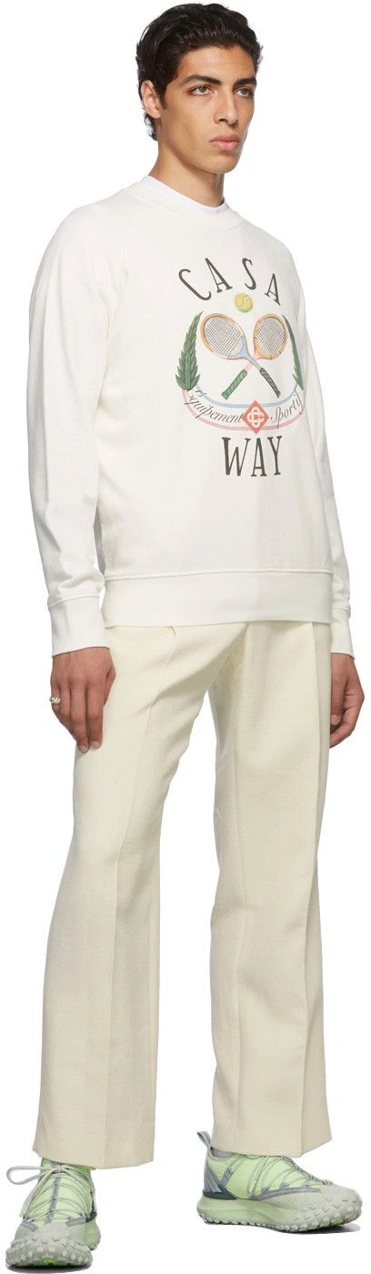 Casablanca Cream Casa Way Tennis Club Logo Sweatshirt Size XXS / US 00 / IT 34 - 4 Thumbnail