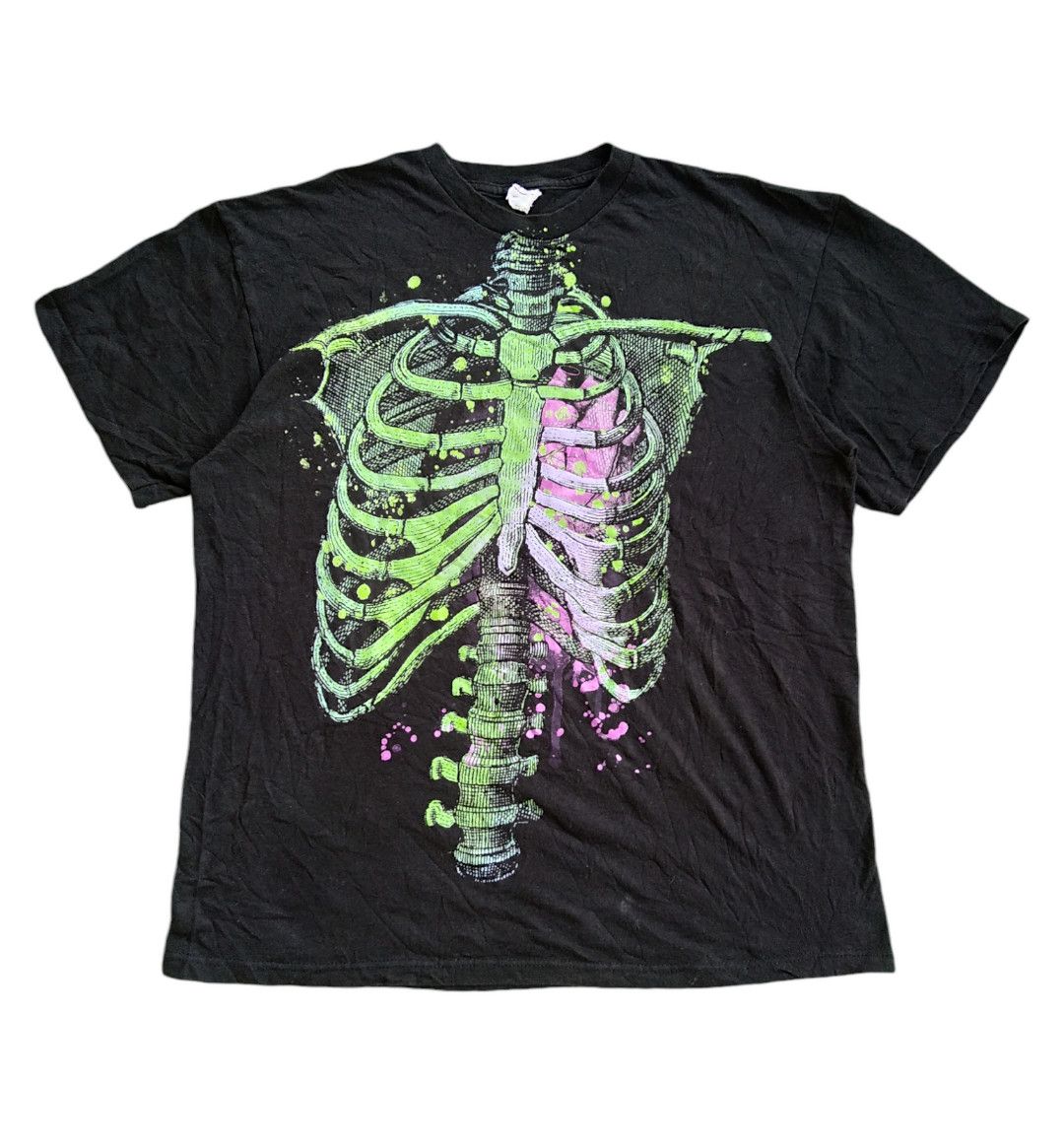 14th Addiction × If Six Was Nine Vintage 90s Halloween Rib Cage Skeleton Anatomy Black Size US XL / EU 56 / 4 - 1 Thumbnail