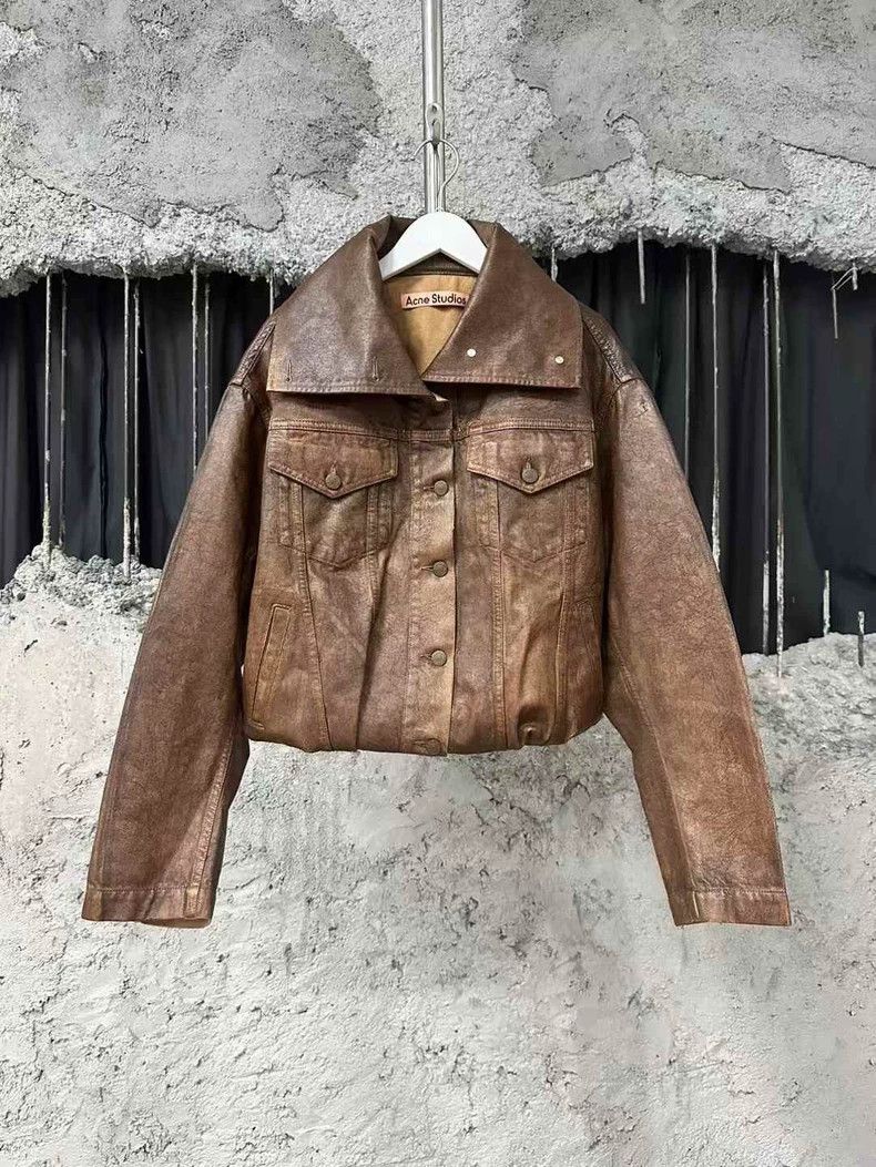 Acne Studios acne studios size:34 Brown denim coat 2505-Nextarrow Size US XXS / EU 40 - 1 Thumbnail
