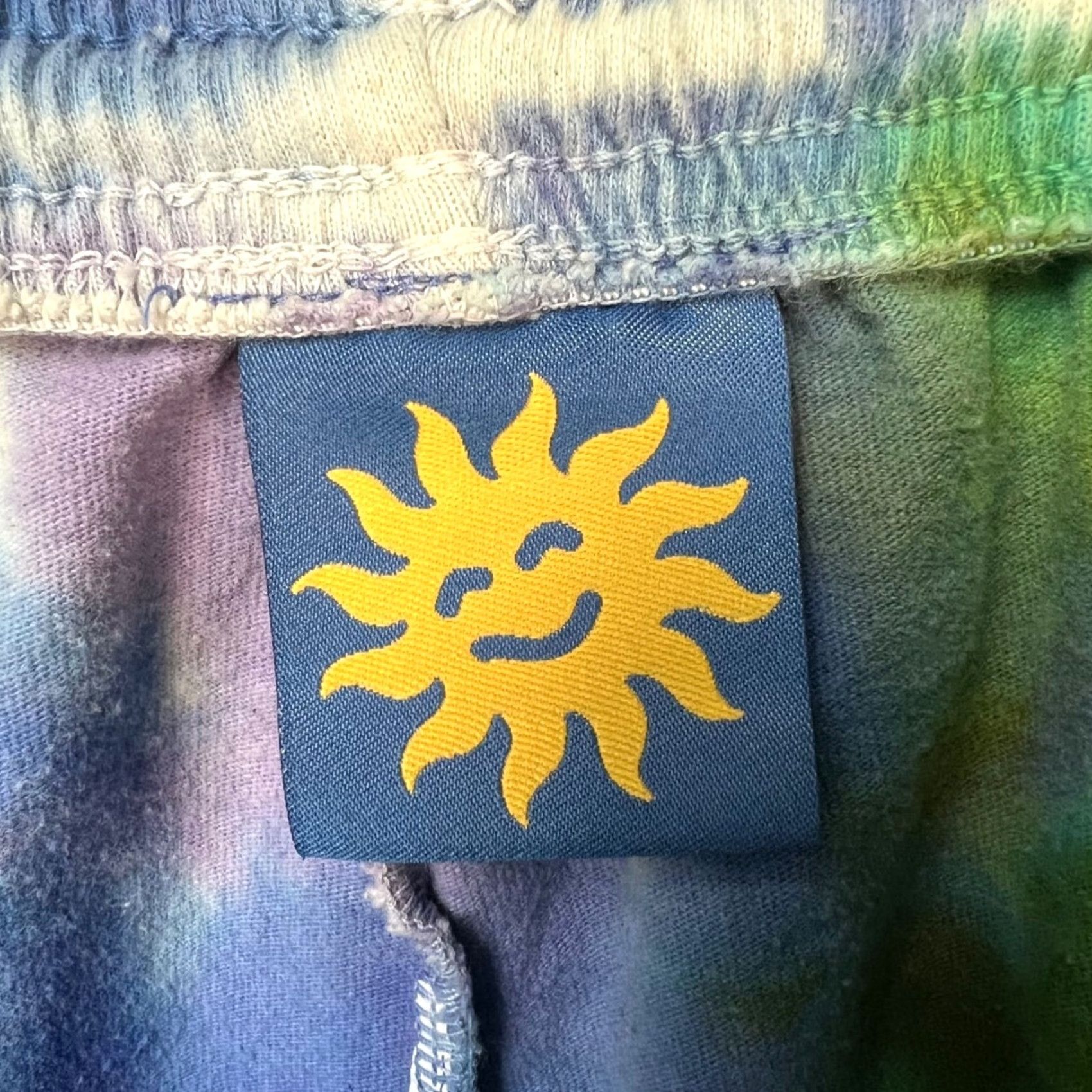 Vintage VINTAGE Extra Vitamins Womens Large Groovy Tie Dye Shorts Drawstring Blue Granny? Size 36" / US 14 / IT 50 - 3 Thumbnail