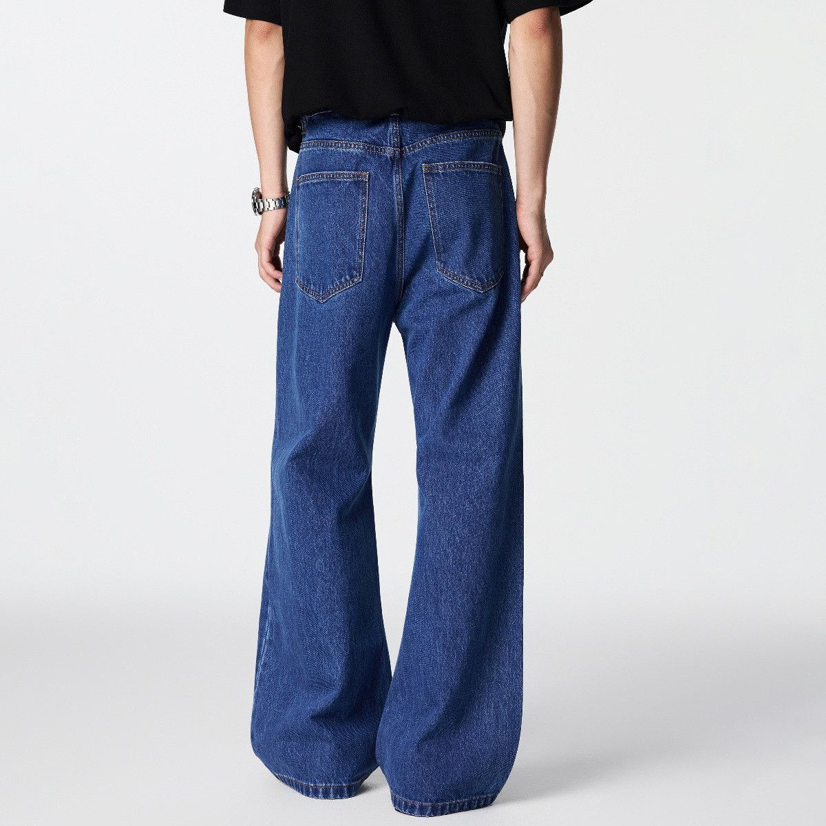 Jean American-style washed casual dark blue retro flared jeans Size US 32 / EU 48 - 4 Thumbnail