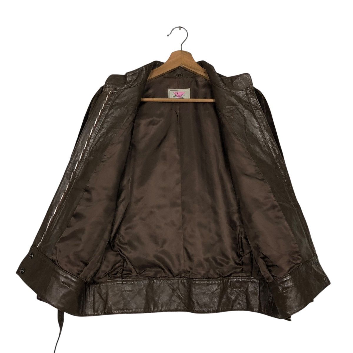 Japanese Brand 🔥VINTAGE BOMBER LEATHER JACKET SOFT HOUSTAN Size US M / EU 48-50 / 2 - 15 Thumbnail