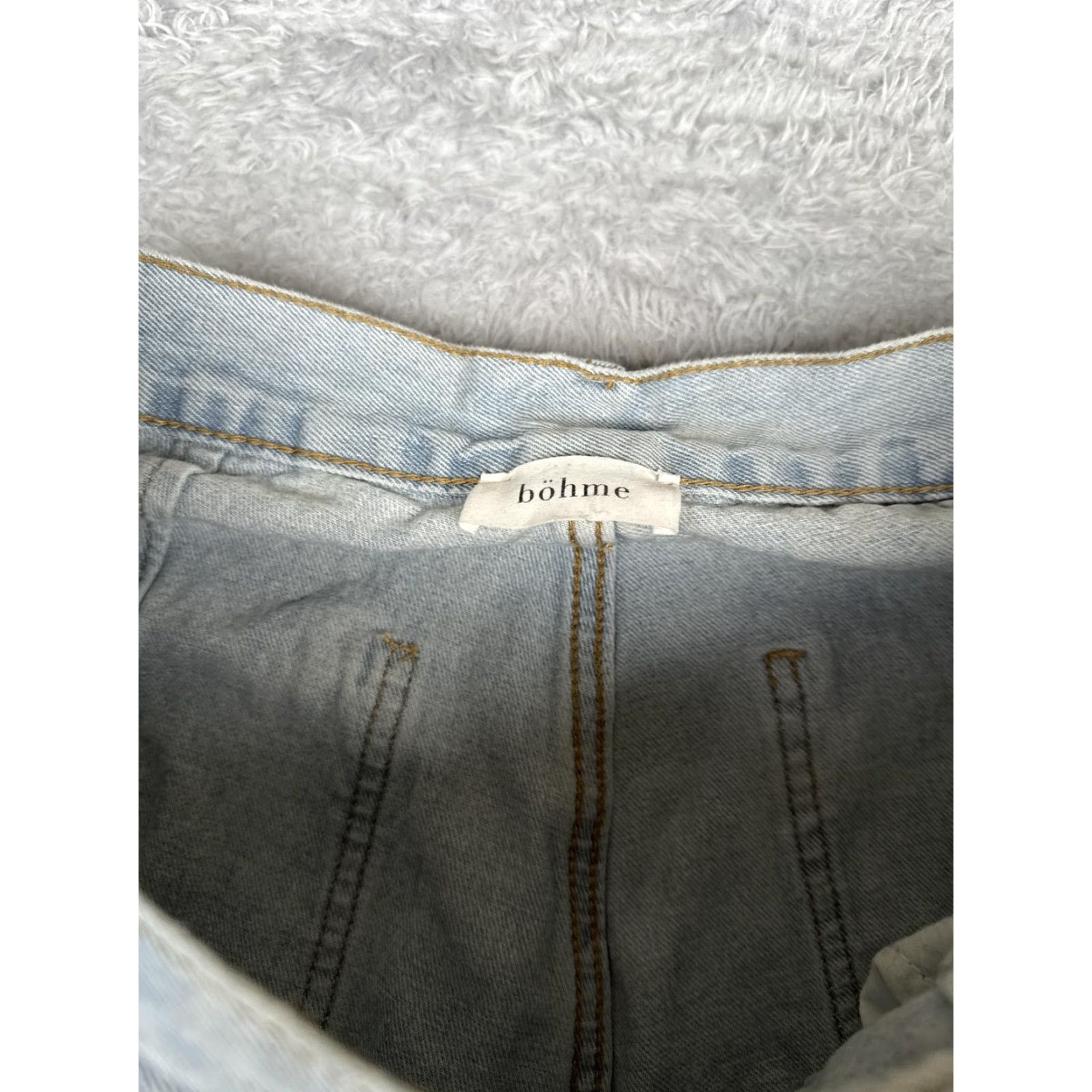 Vintage böhme Jeans Womens M Blue High Rise Wide Leg Relaxed Denim Light Wash 29x30 Jeans Womens M Blue Light Wash Wide-Leg Bohemian Vintage: No Size 32" / US 10 / IT 46 - 6 Thumbnail