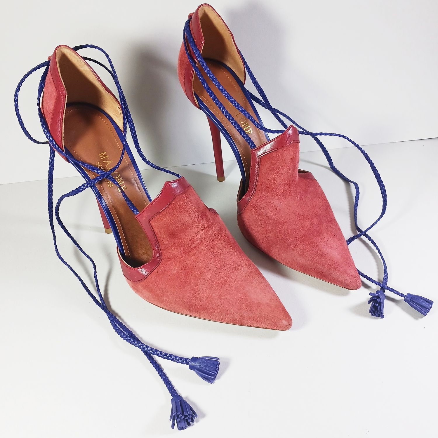 Malone Souliers Malone Souliers Haji Lace-Up Leather Trimmed Suede Pumps Size US 9 / IT 39 - 4 Thumbnail