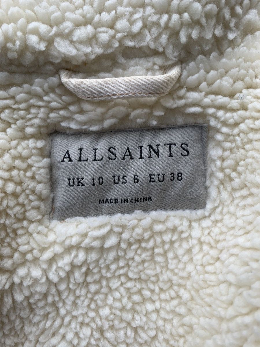 Allsaints Allsaints Oversized Denim Biker Jacket White Fleece Sherpa Size M / US 6-8 / IT 42-44 - 6 Thumbnail