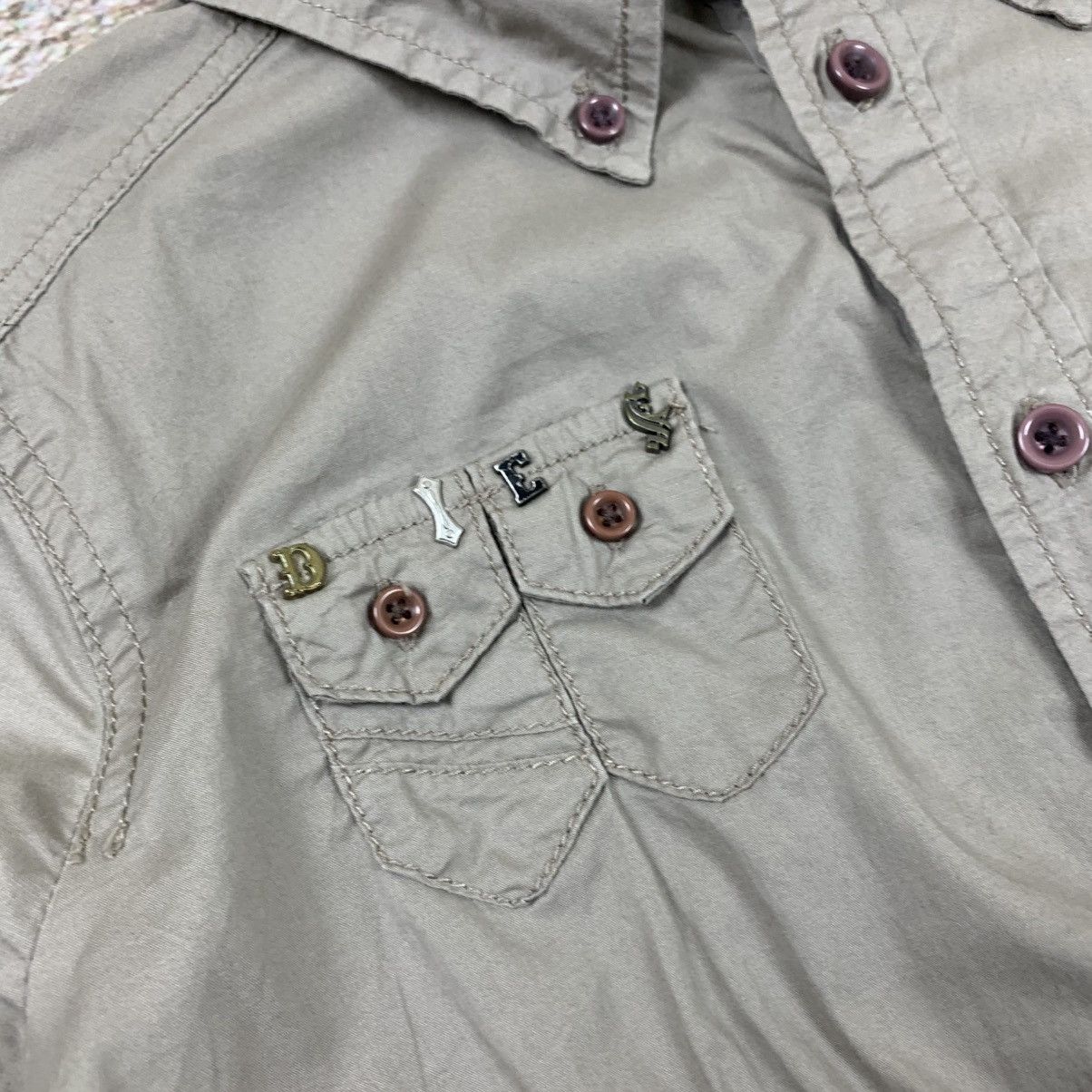 Diesel Diesel Button Up Metal Letters Y2k Shirt Pink/Grey Size M / US 6-8 / IT 42-44 - 4 Thumbnail