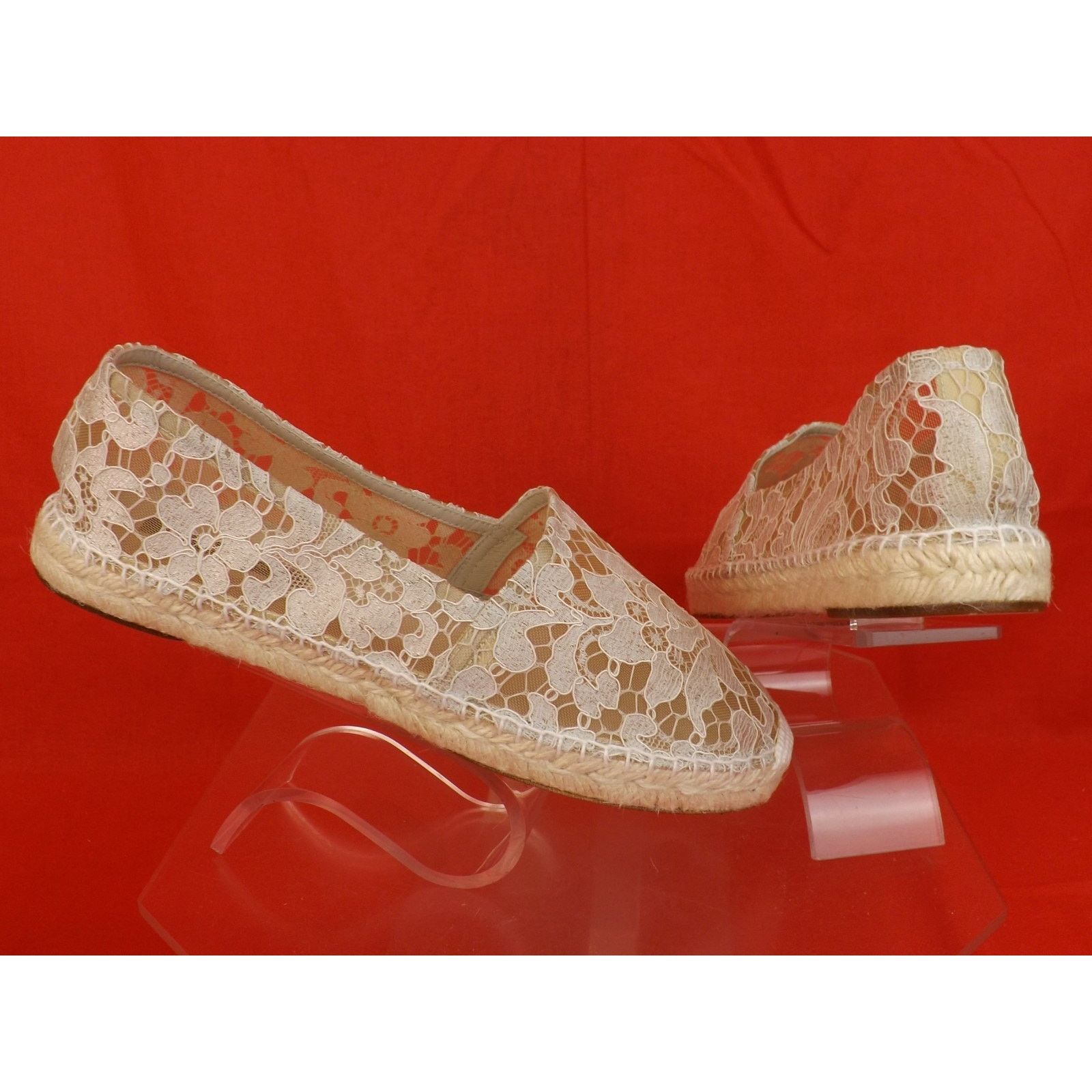 Dolce & Gabbana DOLCE & GABBANA WHITE FLORAL LACE ESPADRILLE FLATS 40 $ 545 Size US 10 / IT 40 - 3 Thumbnail