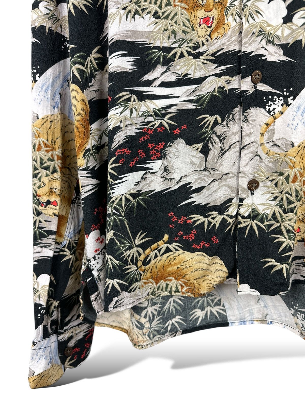 Allsaints Allsaints Sumatra Long Sleeve Shirt Tiger Print Hawaiian Size US S / EU 44-46 / 1 - 5 Thumbnail
