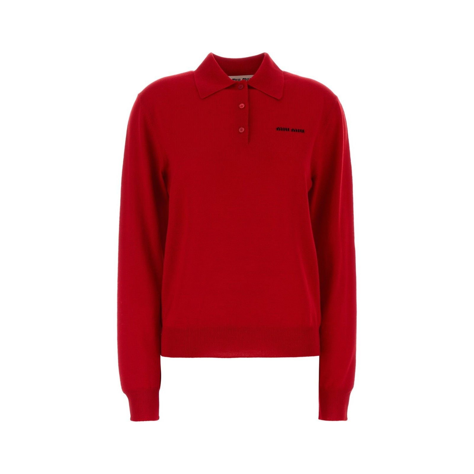 MIU MIU Red Wool Polo Shirt New & Authentic (Women's size:IT