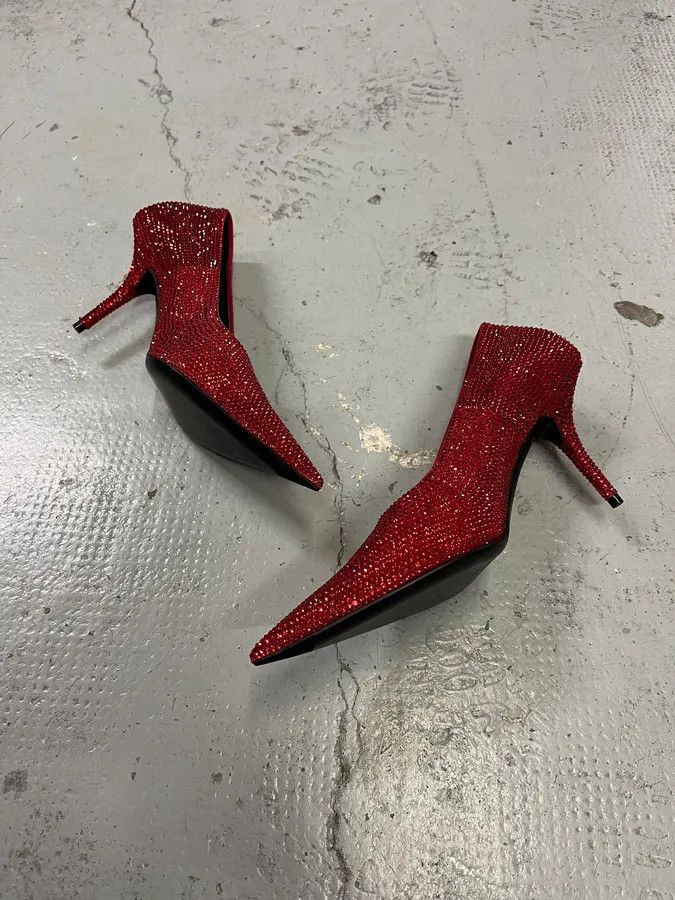 Balenciaga Balenciaga Red Strass Heels Size US 6 / IT 36 - 4 Thumbnail