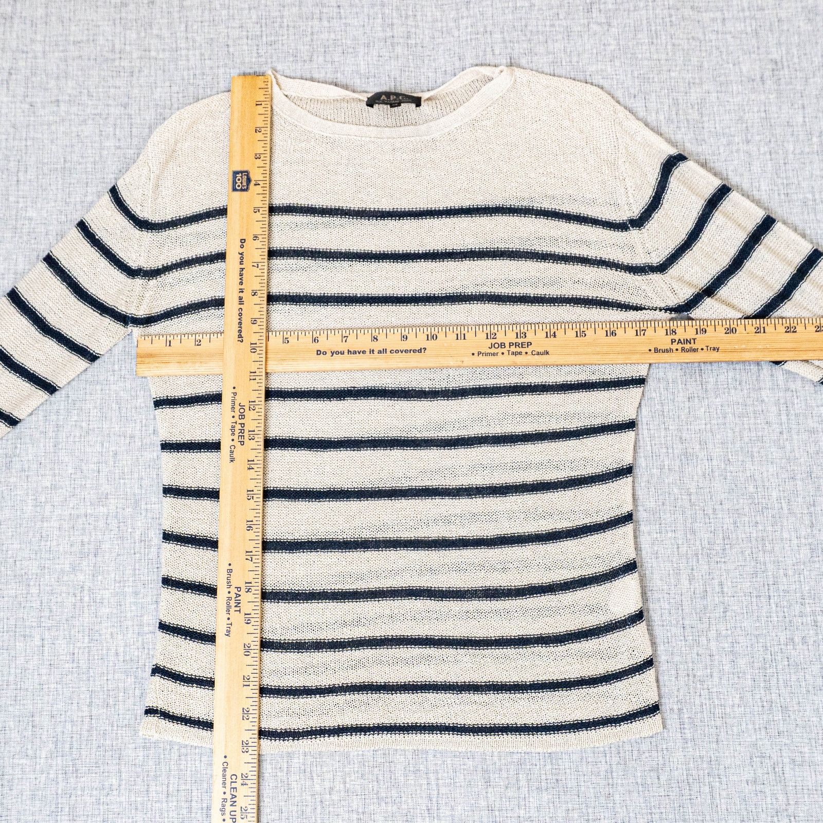 A.P.C. A.P.C. Linen Breton Striped open knit pullover size XS Size XS / US 0-2 / IT 36-38 - 8 Thumbnail