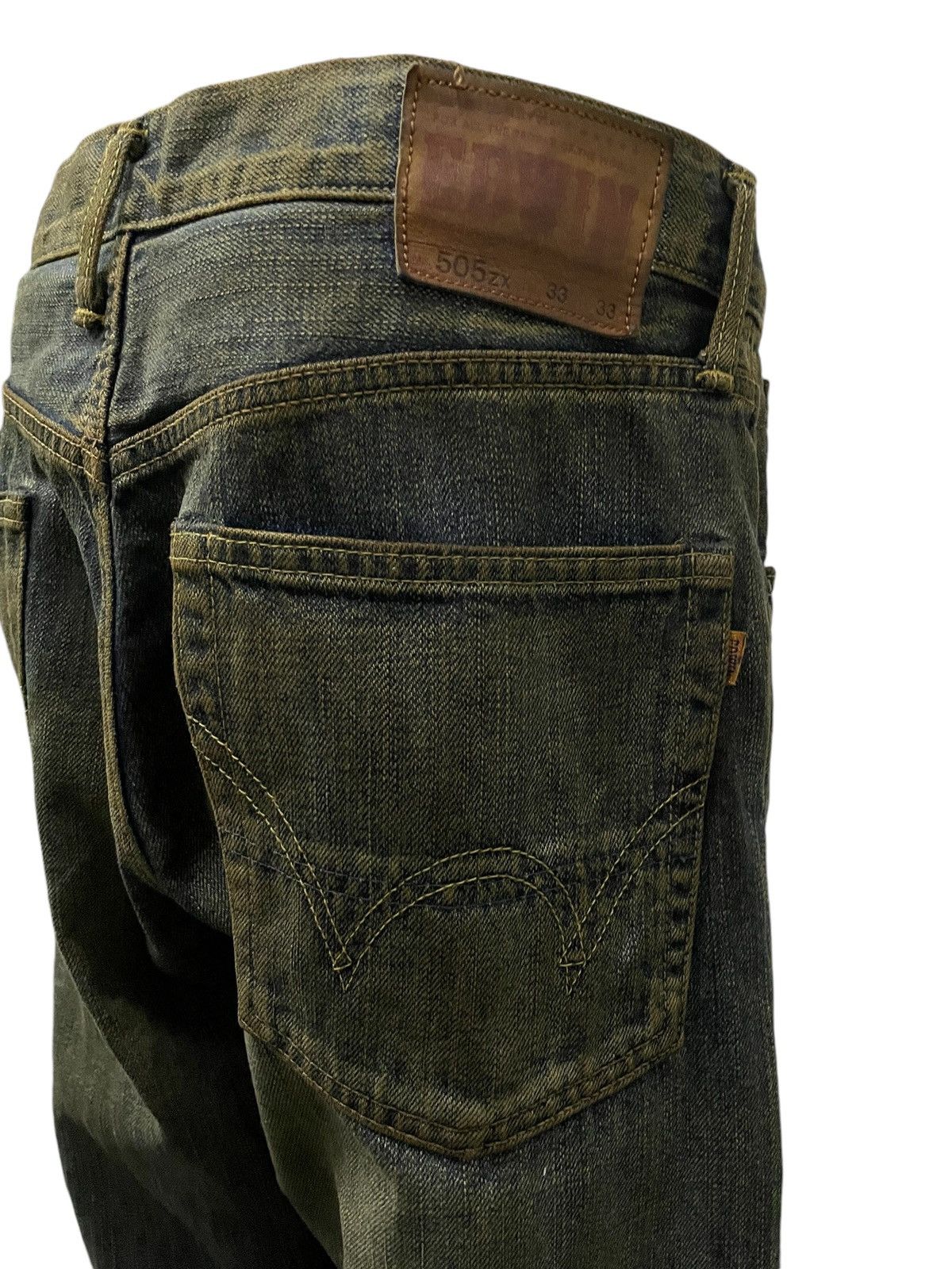 Edwin × Hysteric Glamour Vintage Edwin 505zx Mud Dirty Mud Wash Loose Selvedge Jeans Size US 33 - 6 Thumbnail