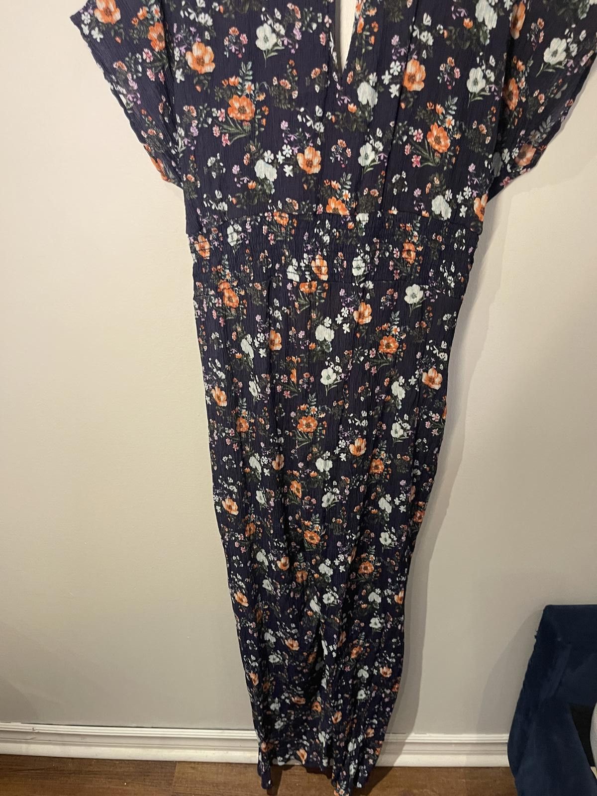 Designer A Beautiful Soul blue floral jumpsuit Size ONE SIZE - 2 Thumbnail