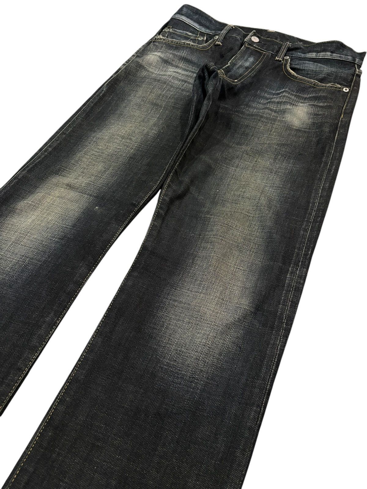 Edwin × Japanese Brand Vintage Y2k Edwin 503R Faded Straight Cut Jeans Size US 33 - 3 Thumbnail