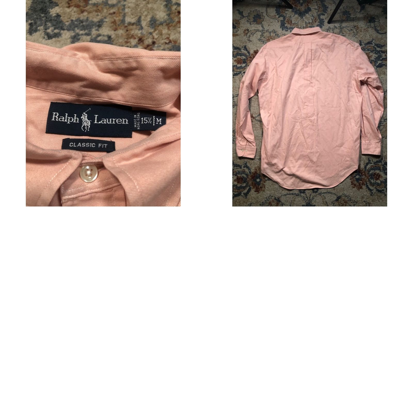 Ralph Lauren VINTAGE Ralph Lauren Dress Shirt Men Pink 15.5 Medium Classic Fit Button Down Long Sleeve Cotton Size 40R - 8 Thumbnail