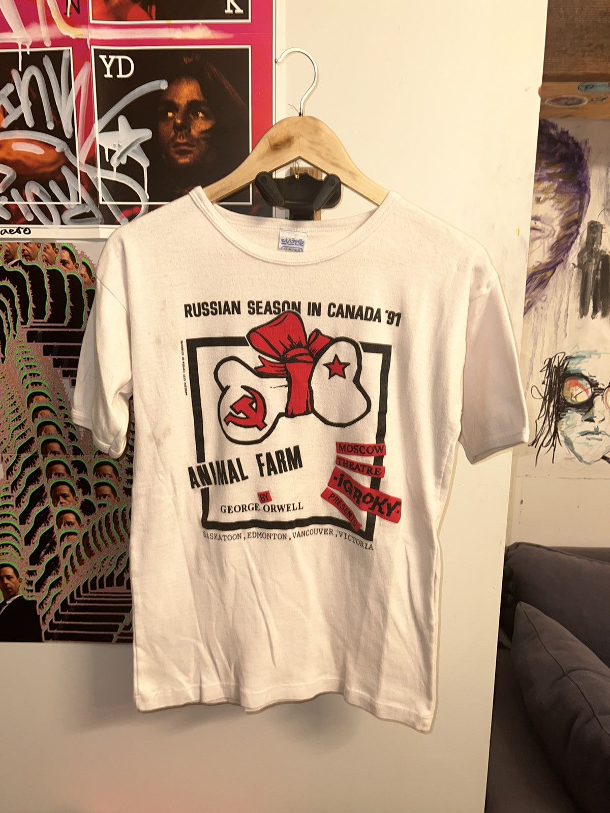 Vintage 1991 Soviet Union 🐷Animal Farm tee Size US M / EU 48-50 / 2 - 1 Thumbnail