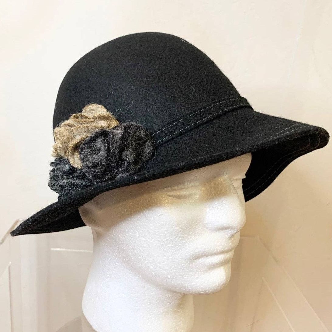 Other Black Fedora Hat with Flower Size ONE SIZE - 1 Thumbnail