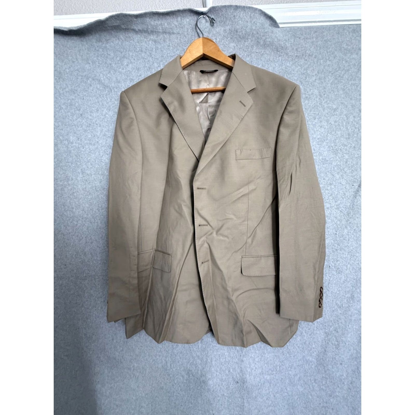 Alexander Julian VINTAGE Alexander Julian Colours Suit Set Men's 48L Blazer 42L Pants Tan Pure Wool Blazer Pants Suit Mens 48L 42L Tan Wool Size 48R - 2 Thumbnail