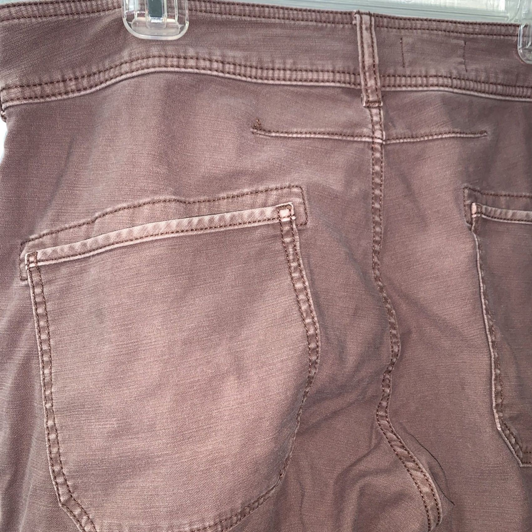 Vintage Pilcro Wide-Leg Jeans Dusty Rose Patch Pockets Double-Button Fly Sz 31 Womens Size 24" / US 00 / IT 34 - 5 Thumbnail