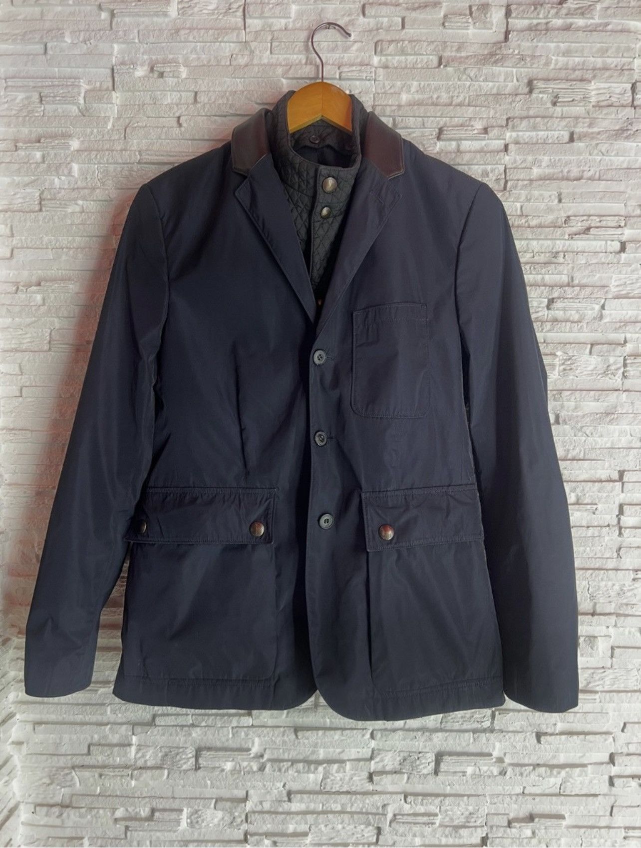 Burberry Burberry Lightweight Jacket Blazer Navy Removable Liner Size US S / EU 44-46 / 1 - 1 Thumbnail