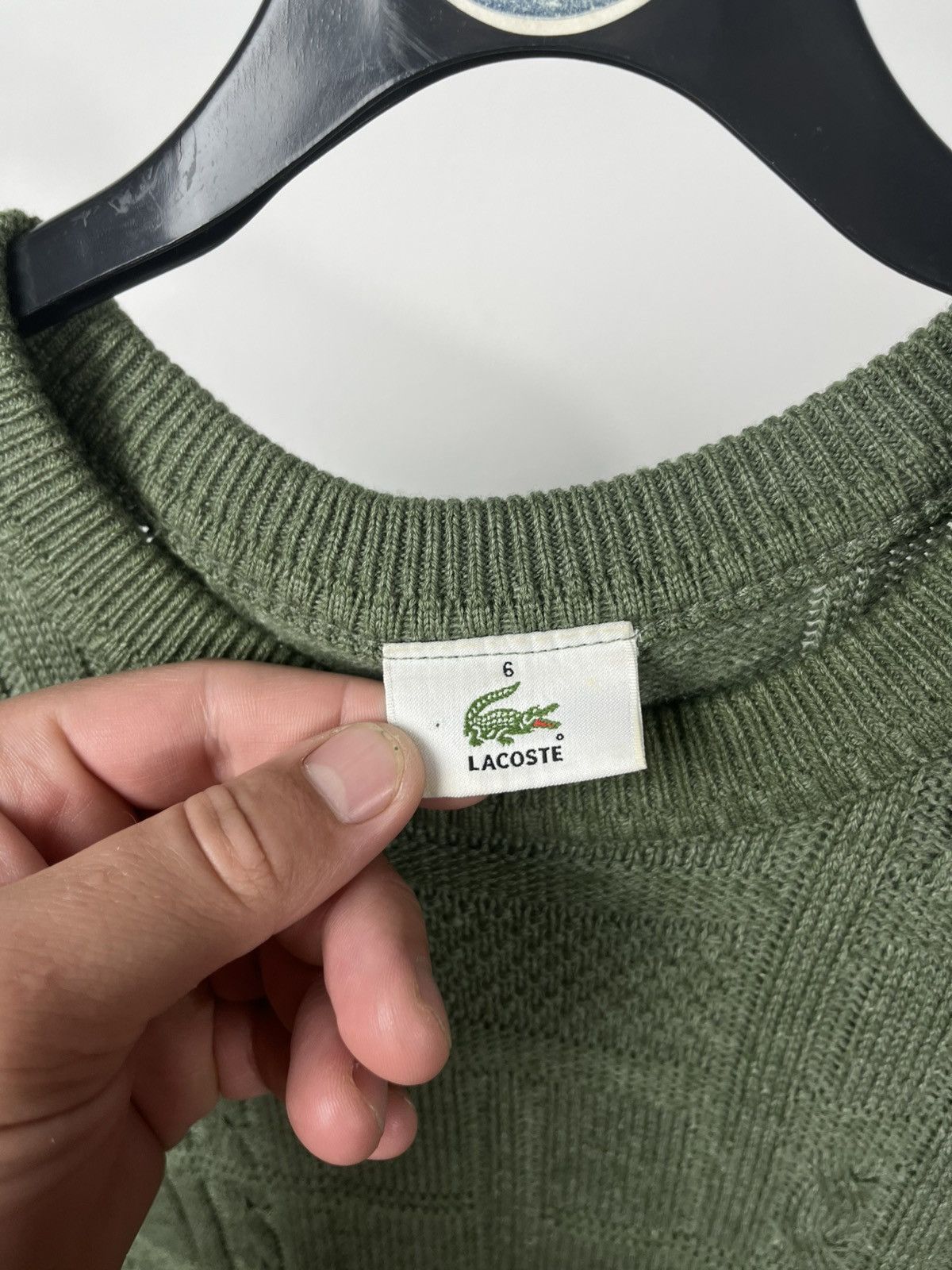 Lacoste × Vintage Vintage Lacoste Green 3D Knit Sweater Pullover Size 6 Size US XL / EU 56 / 4 - 4 Thumbnail