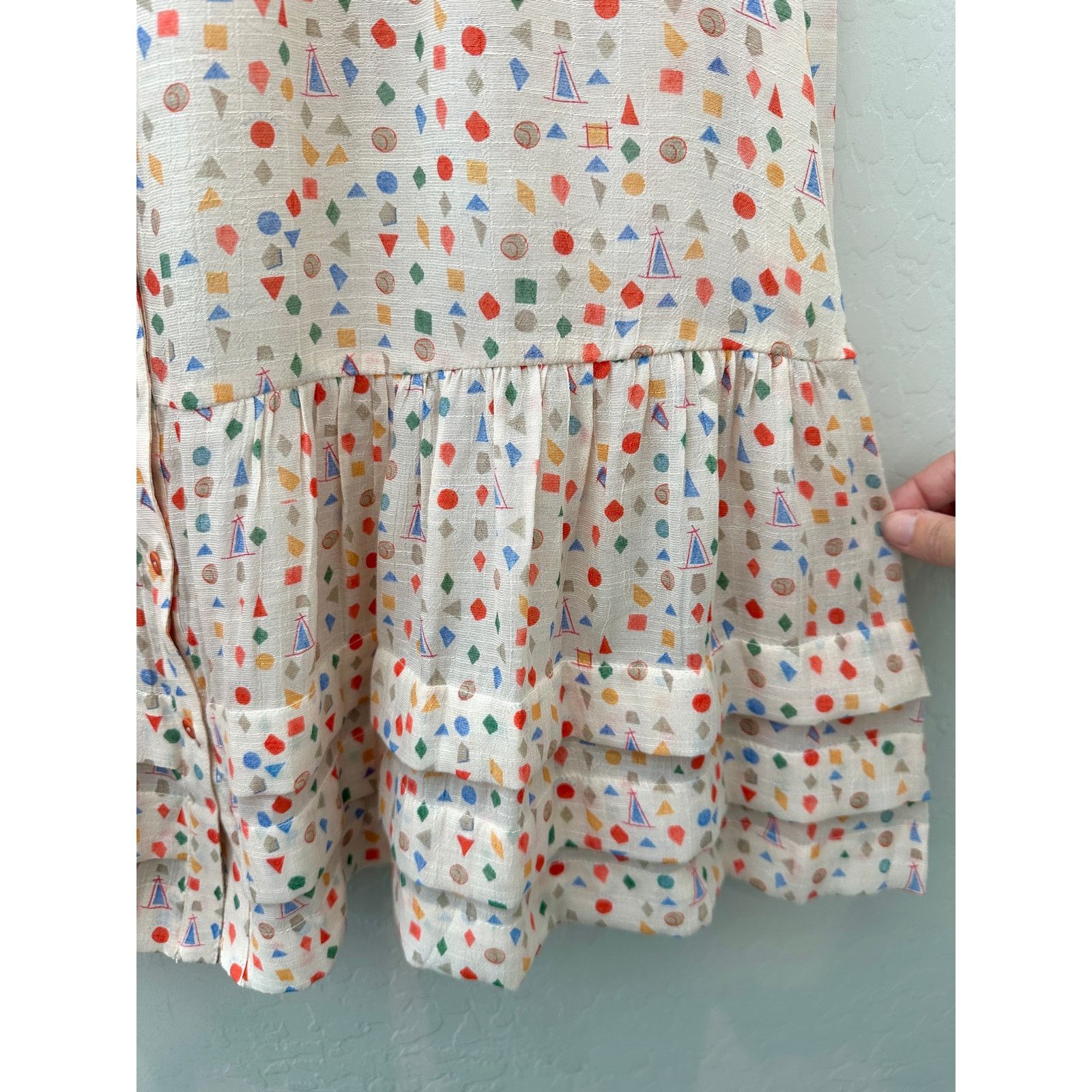 Anthropologie ANTHROPOLOGIE | Maeve Paccia Shapes Geometric Tiered Tunic Size M / US 6-8 / IT 42-44 - 4 Thumbnail