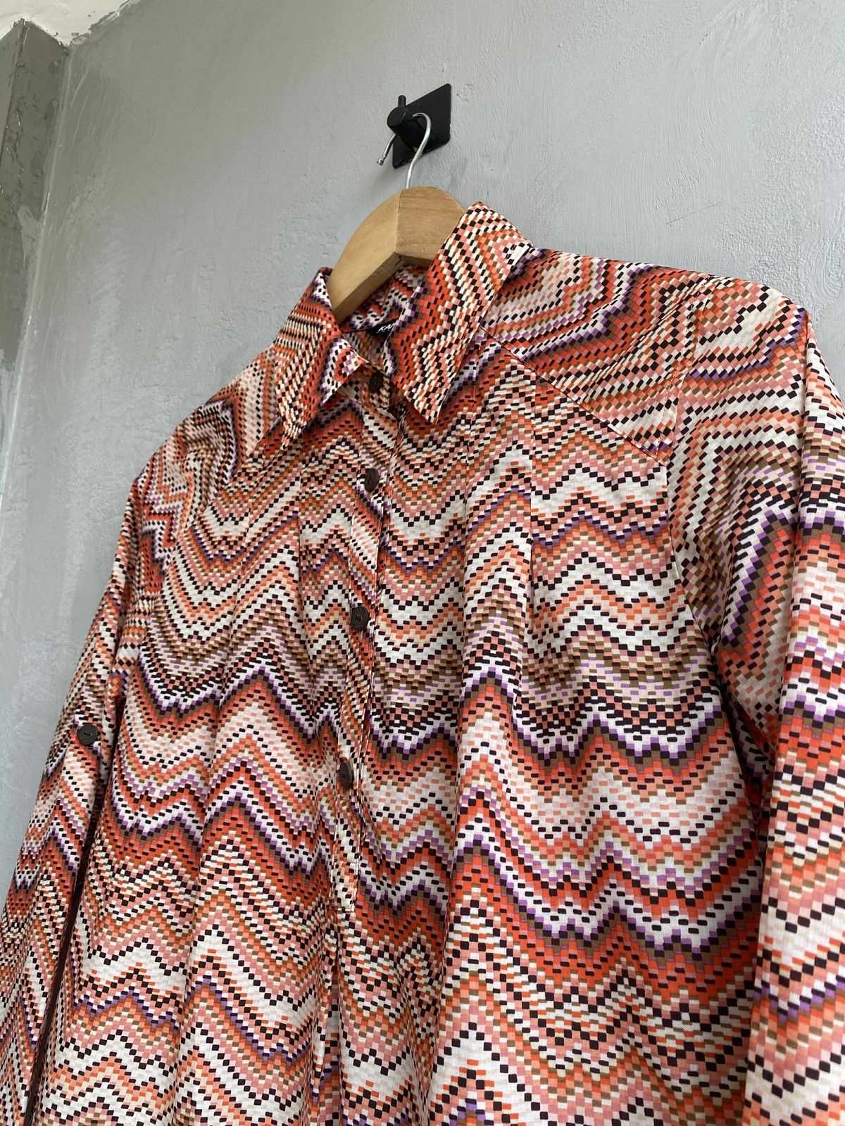 Kansai Yamamoto Kansai Bis Zigzag Print Shirt Size US M / EU 48-50 / 2 - 2 Thumbnail
