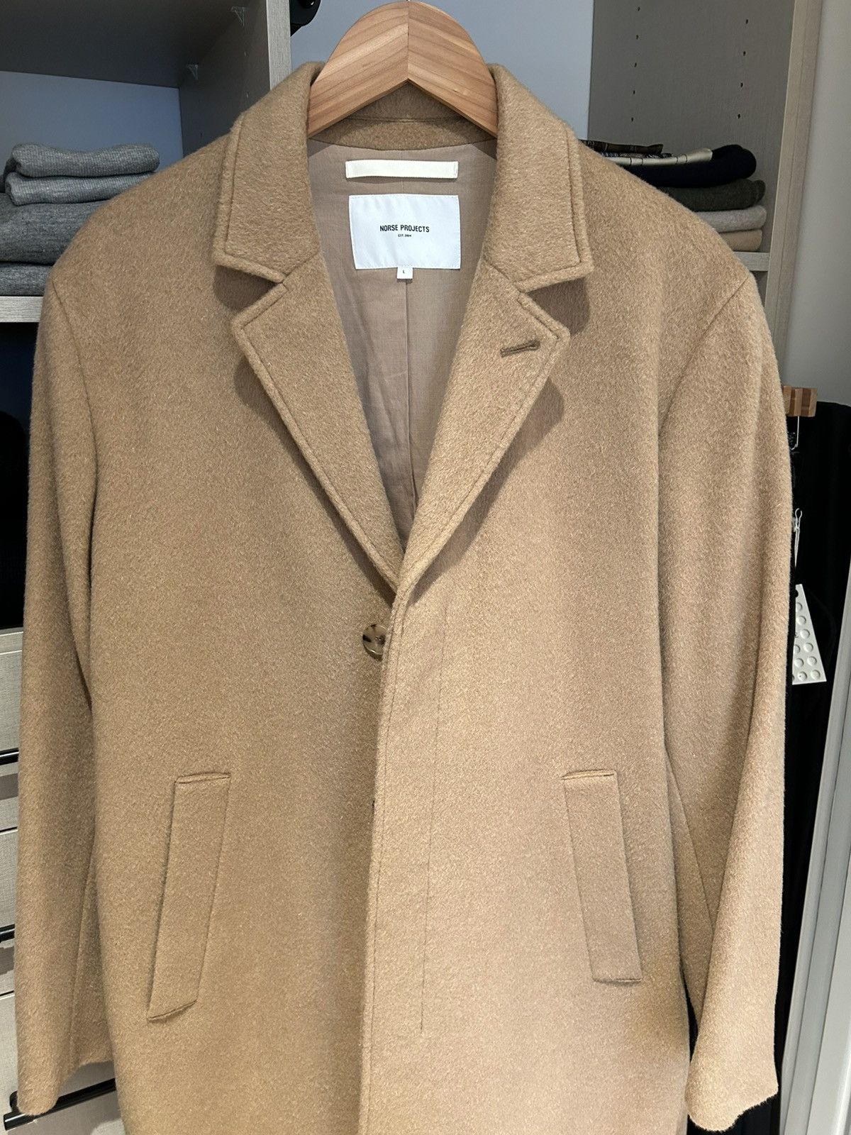 Norse Projects Norse Projects Sundsval Mohair Camel Overcoat Size US L / EU 52-54 / 3 - 4 Thumbnail