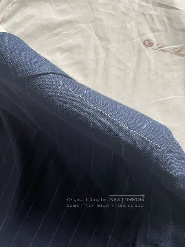 Brunello Cucinelli Brunello Cucinelli Men's Chalk Stripe Single Breasted Suit Size 50L - 5 Thumbnail