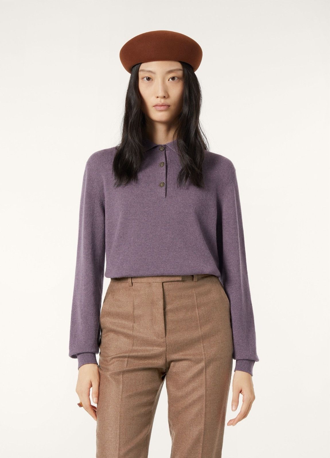 Loro Piana o1srvl11e0526 FAP2440 Classic Polo Shirt in Purple Size M / US 6-8 / IT 42-44 - 3 Thumbnail