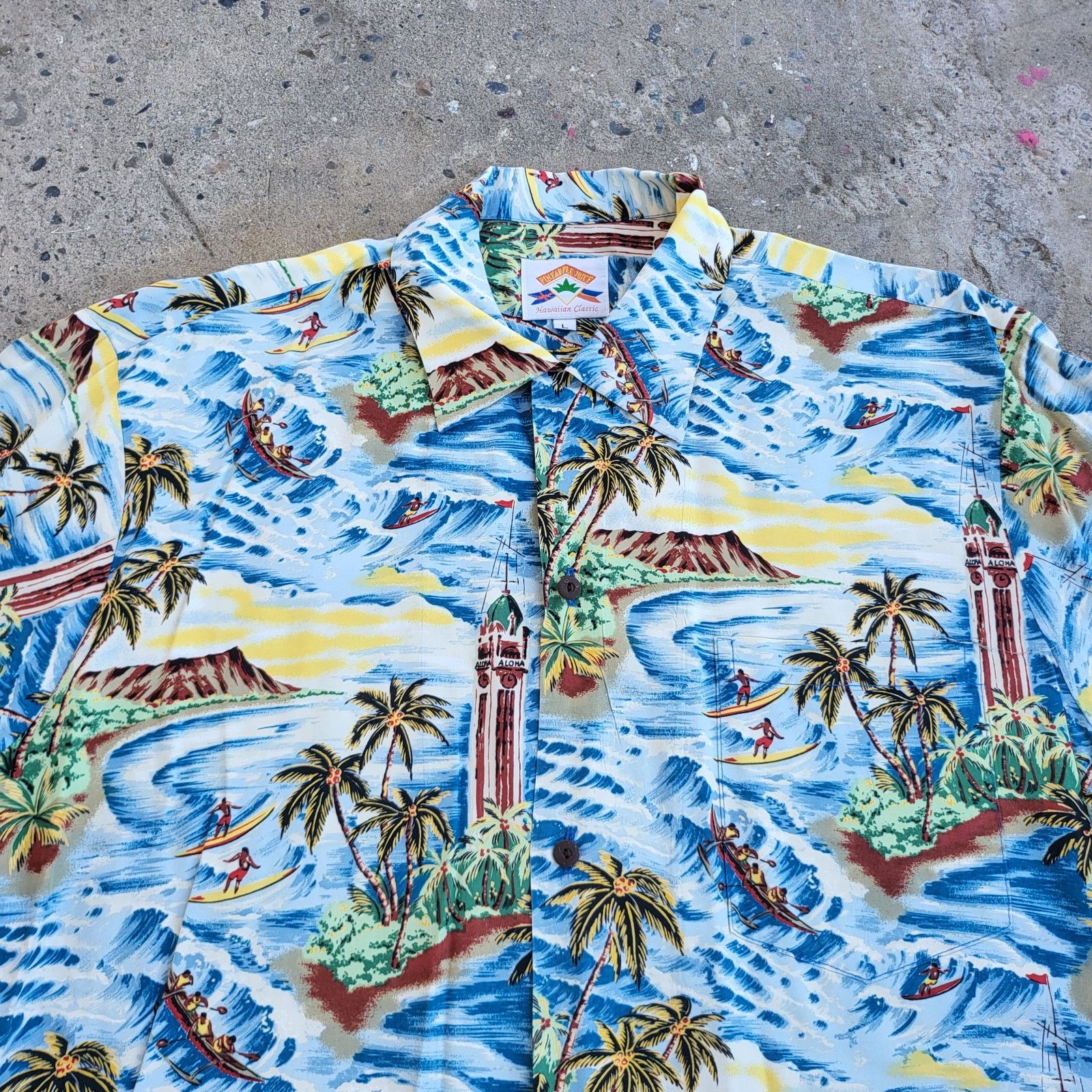 Pineapple Connection Vintage Pineapple Juice Hawaiian Shirt Size L Blue Rayon Size US L / EU 52-54 / 3 - 2 Thumbnail