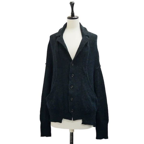 yohji Yamamoto size 2 Navy wool knit cardigan sweater